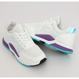 Blanc PP-46 Chaussures de sport blanches multicolore 1