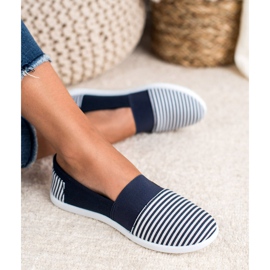 SHELOVET Slipons rayés bleu 1