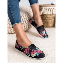 SHELOVET Slipony En Fleurs noir multicolore 2