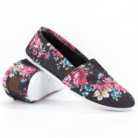 SHELOVET Slipony En Fleurs le noir multicolore 4