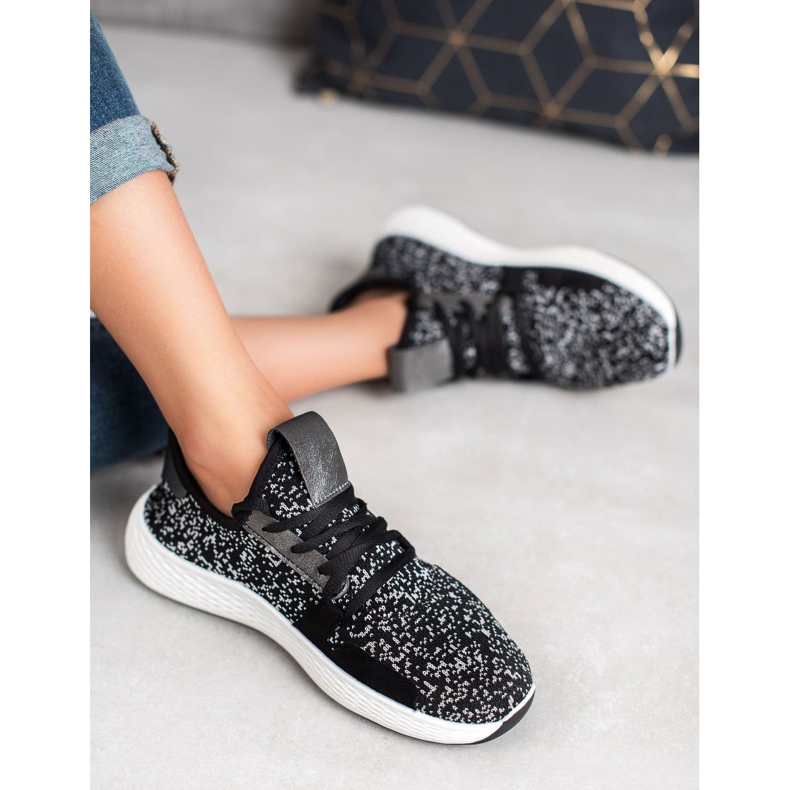 SHELOVET Chaussures de sport à enfiler le noir 1