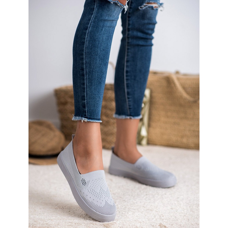 SHELOVET Slipons textiles gris 1 SHELOVET Slipons textiles gris 1