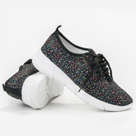 Bona Chaussures de sport à pois le noir 1