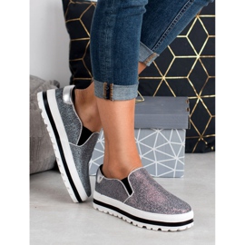 SHELOVET Slipons légers sur la plate-forme le noir gris 2 SHELOVET Slipons légers sur la plate-forme le noir gris 2