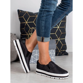 SHELOVET Slipons légers sur la plate-forme noir 1