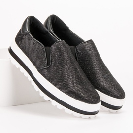 SHELOVET Slipons légers sur la plate-forme noir 2
