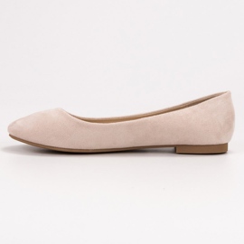 Small Swan Ballerines en daim beiges 3