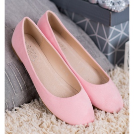 Small Swan Ballerines en daim roses 3