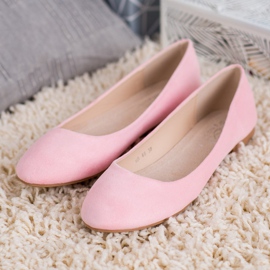 Small Swan Ballerines en daim roses 5
