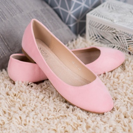 Small Swan Ballerines en daim roses 4