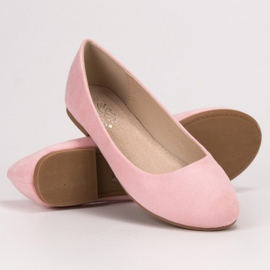 Small Swan Ballerines en daim roses 2