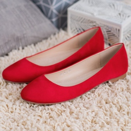 Small Swan Ballerines en daim rouge 3