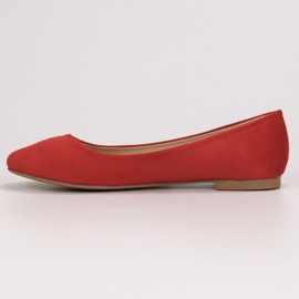 Small Swan Ballerines en daim rouge 5
