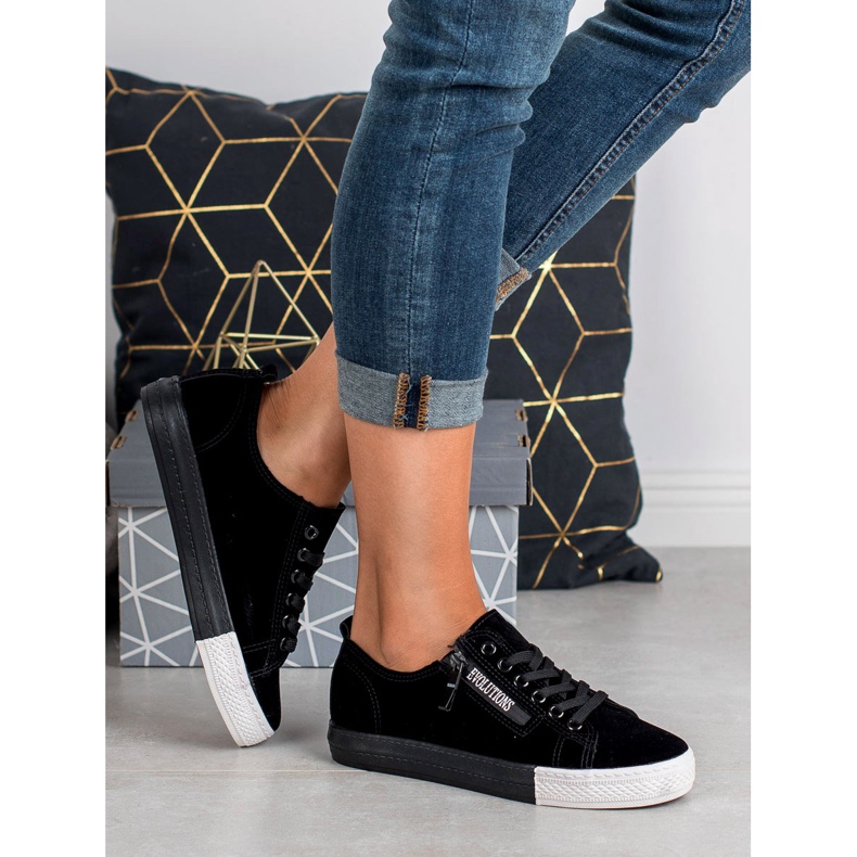 SHELOVET Baskets noires le noir vert 1