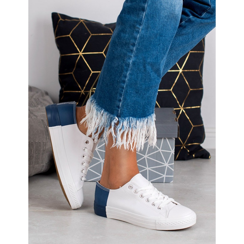 SHELOVET Baskets avec cuir écologique blanc 1