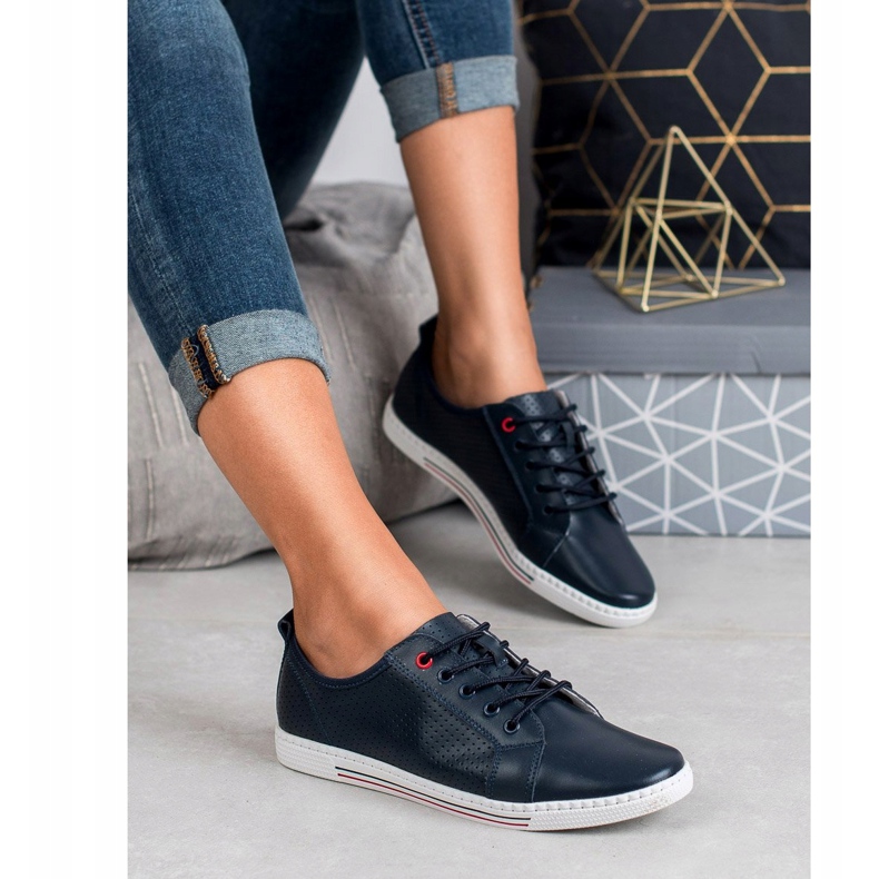 Filippo Richelieus en cuir bleu marine 1