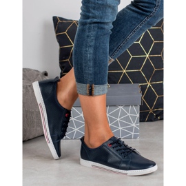 Filippo Richelieus en cuir bleu marine 2