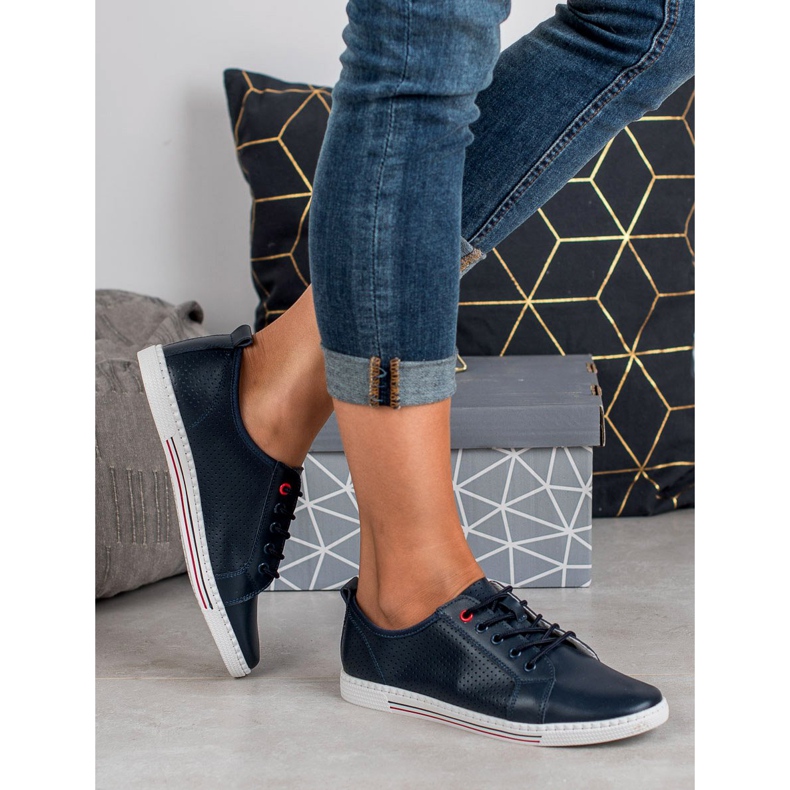 Filippo Richelieus en cuir bleu marine 2