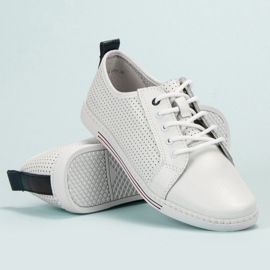 Filippo Richelieus en cuir blanc 1