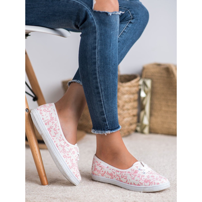 Baskets à motif VICES blanche rose 2