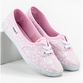 Baskets à motif VICES blanche rose 3