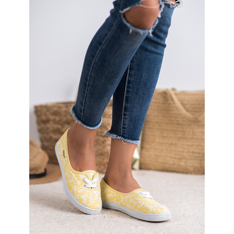 Baskets à motif VICES blanche jaune 2