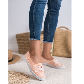 Baskets à motif VICES blanche orange 1