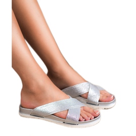 Emaks Chaussons Argentés À Paillettes gris 1 Emaks Chaussons Argentés À Paillettes gris 1