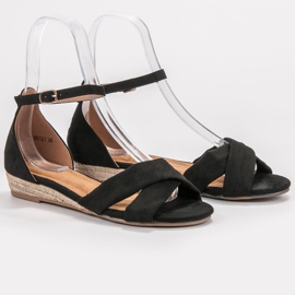 Clowse Sandales en daim le noir 2
