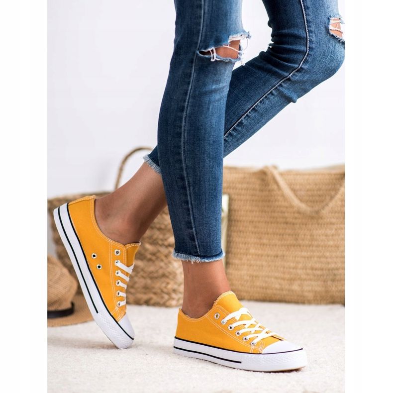 SHELOVET Baskets moutarde jaune 2