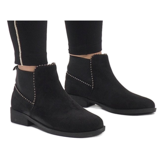 Sergio Todzi Boots en daim noir avec un élastique love L1213 1