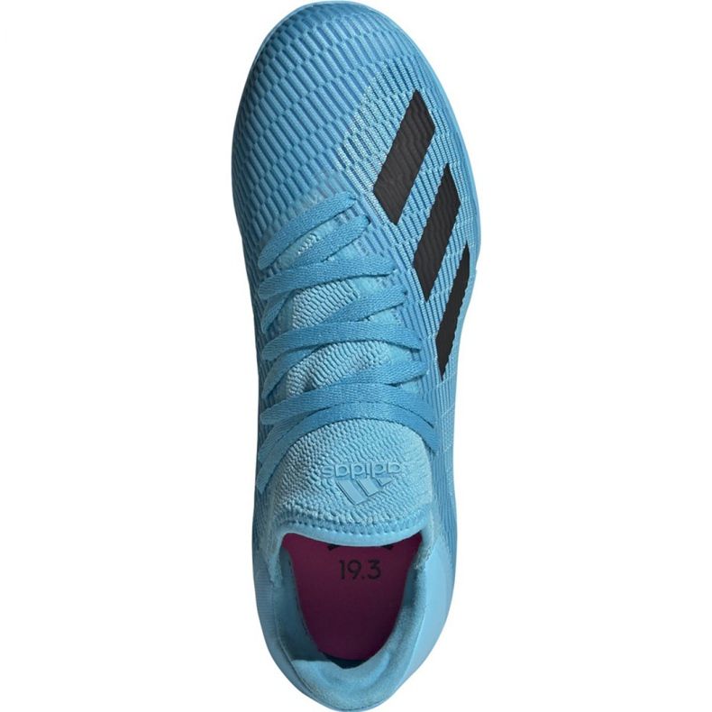 Chaussures de football adidas X 19.3 In Jr F35354 bleu 2 Chaussures de football adidas X 19.3 In Jr F35354 bleu 2
