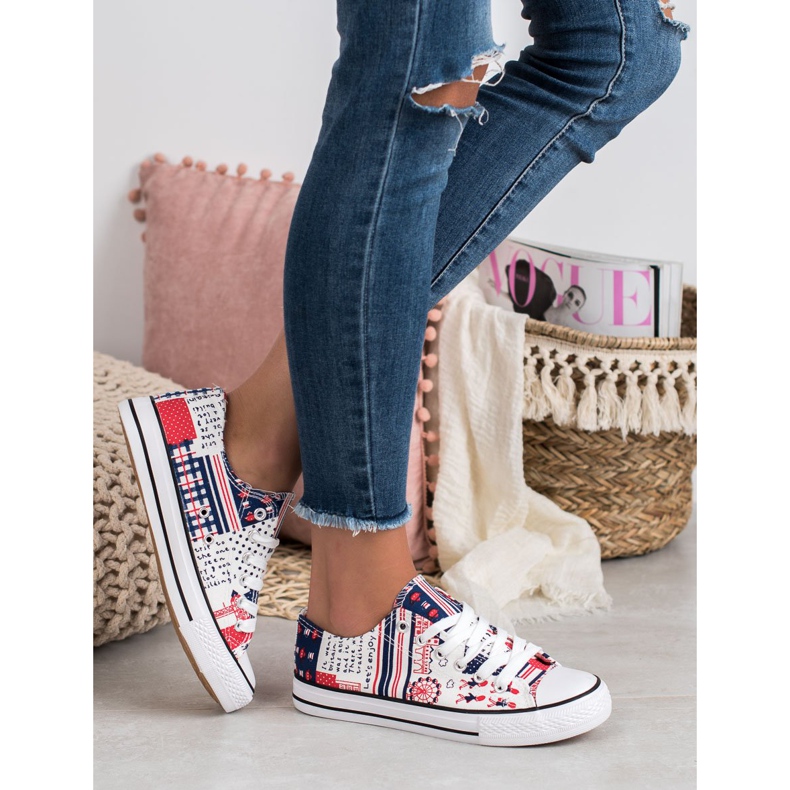 SHELOVET Baskets à motif multicolore 2