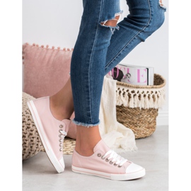 SHELOVET Baskets attachées avec un ruban rose 2