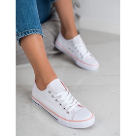 SHELOVET Baskets blanches classiques rose 1