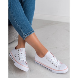 SHELOVET Baskets blanches classiques rose 2