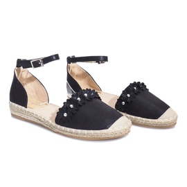 Espadrilles noires à fleurs Favara le noir 2