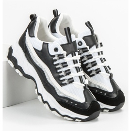 Small Swan Baskets à paillettes blanc noir 2