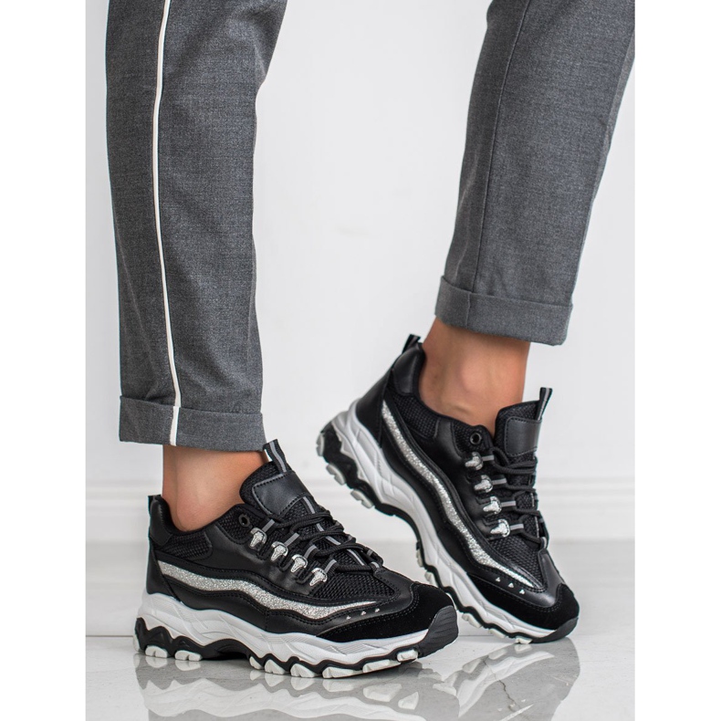 Small Swan Baskets à paillettes le noir 1