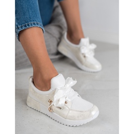 SHELOVET Chaussures de brocart blanc 2