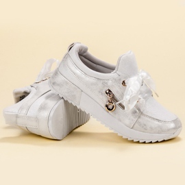 SHELOVET Chaussures de brocart blanc 1