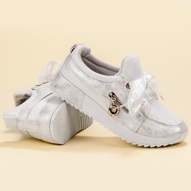 SHELOVET Chaussures de brocart blanc 1