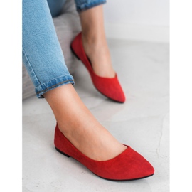 JESSY ROSS Ballerines en daim rouge 2