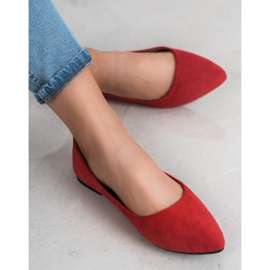 JESSY ROSS Ballerines en daim rouge 3