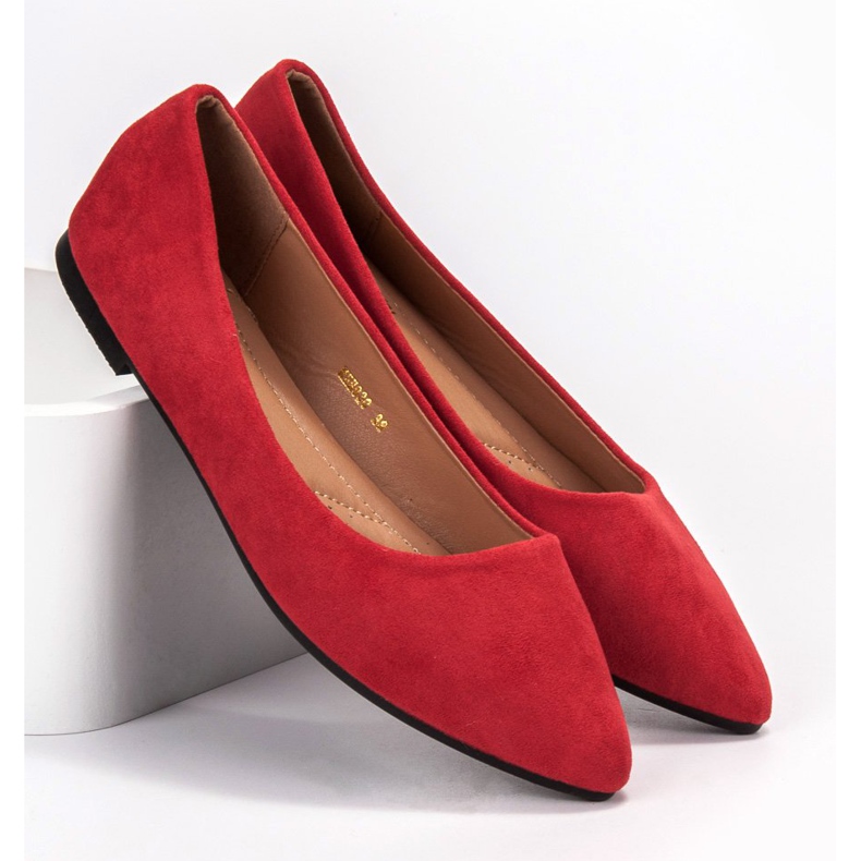 JESSY ROSS Ballerines en daim rouge 1