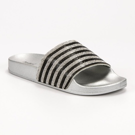 SHELOVET Pantoufles en caoutchouc noir gris 2