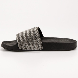 SHELOVET Pantoufles en caoutchouc noir gris 1