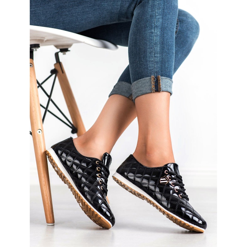 Camo Richelieus laqués noir 2