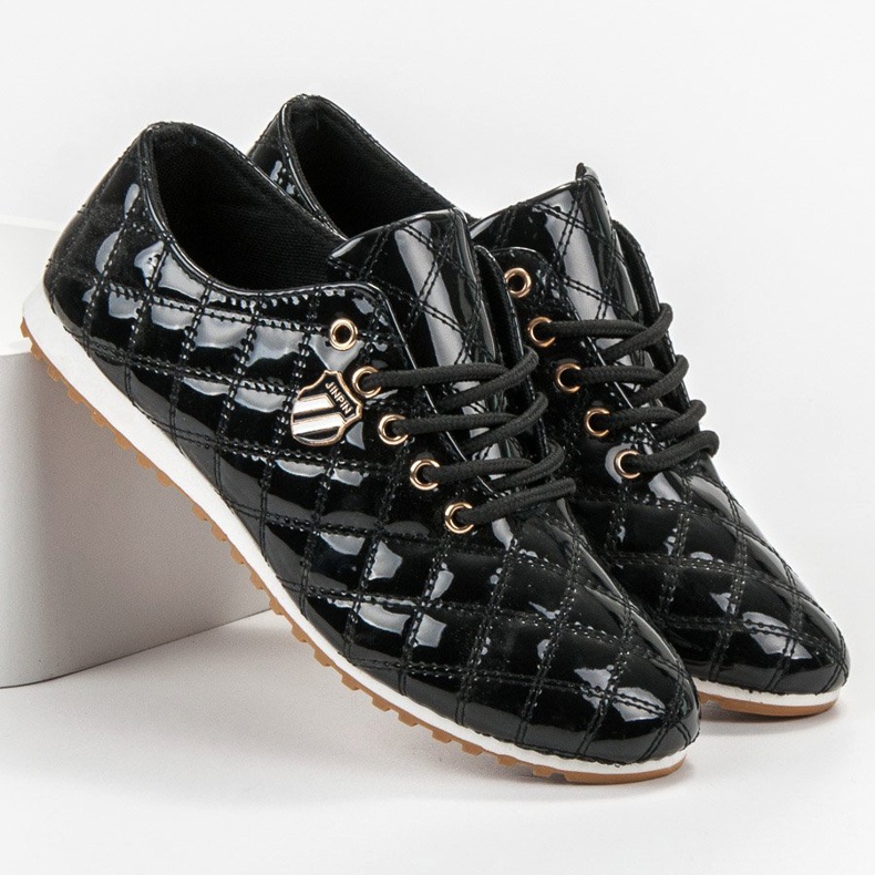 Camo Richelieus laqués noir 1