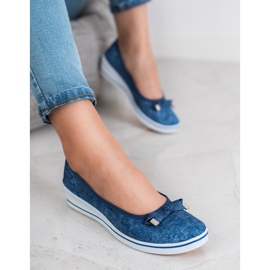 SHELOVET Ballerine compensée bleu 1